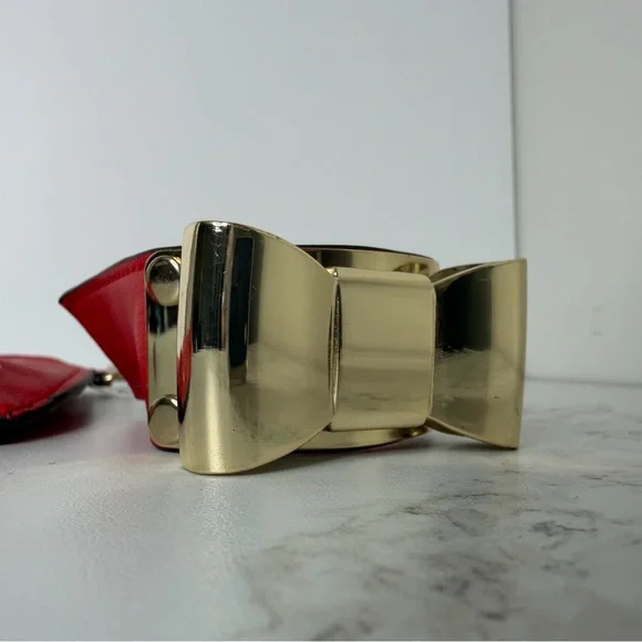 Aldo red and white polka dot wearable wristlet clutch bag vegan faux leather - Picture 2 of 11